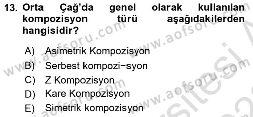Görsel Estetik Dersi 2022 - 2023 Yılı (Final) Dönem Sonu Sınav Soruları 13. Soru