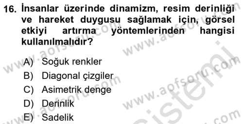 Görsel Estetik Dersi 2022 - 2023 Yılı (Final) Dönem Sonu Sınav Soruları 16. Soru