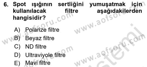 Görsel Estetik Dersi 2022 - 2023 Yılı (Final) Dönem Sonu Sınav Soruları 6. Soru