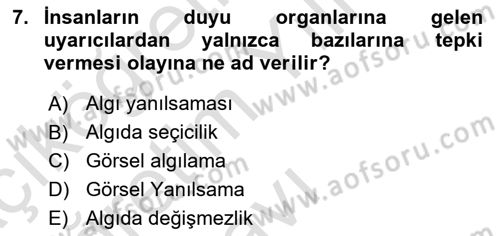 Görsel Estetik Dersi 2022 - 2023 Yılı Yaz Okulu Sınav Soruları 7. Soru