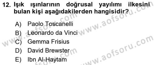 Görsel Estetik Dersi 2023 - 2024 Yılı (Vize) Ara Sınav Soruları 12. Soru