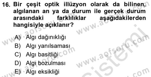 Görsel Estetik Dersi 2023 - 2024 Yılı (Vize) Ara Sınavı 16. Soru