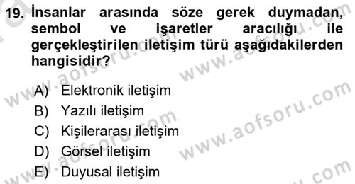 Görsel Estetik Dersi 2023 - 2024 Yılı (Vize) Ara Sınav Soruları 19. Soru