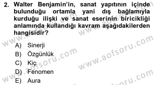 Görsel Estetik Dersi 2023 - 2024 Yılı (Vize) Ara Sınav Soruları 2. Soru