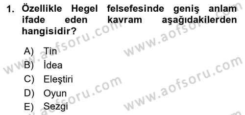 Görsel Estetik Dersi 2023 - 2024 Yılı (Final) Dönem Sonu Sınav Soruları 1. Soru