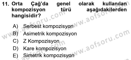Görsel Estetik Dersi 2023 - 2024 Yılı (Final) Dönem Sonu Sınav Soruları 11. Soru
