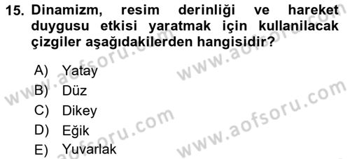 Görsel Estetik Dersi 2023 - 2024 Yılı (Final) Dönem Sonu Sınav Soruları 15. Soru