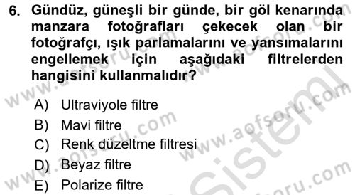 Görsel Estetik Dersi 2023 - 2024 Yılı (Final) Dönem Sonu Sınav Soruları 6. Soru
