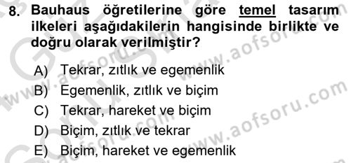 Görsel Estetik Dersi 2023 - 2024 Yılı (Final) Dönem Sonu Sınav Soruları 8. Soru