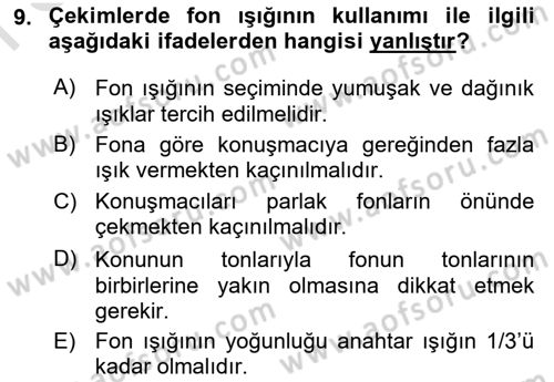 Görsel Estetik Dersi 2023 - 2024 Yılı (Final) Dönem Sonu Sınav Soruları 9. Soru