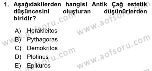 Görsel Estetik Dersi 2023 - 2024 Yılı Yaz Okulu Sınavı 1. Soru