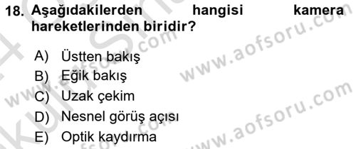 Görsel Estetik Dersi 2023 - 2024 Yılı Yaz Okulu Sınav Soruları 18. Soru