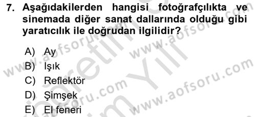 Görsel Estetik Dersi 2023 - 2024 Yılı Yaz Okulu Sınav Soruları 7. Soru