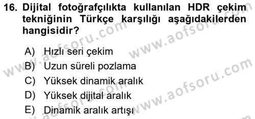 Görsel Estetik Dersi 2024 - 2025 Yılı (Vize) Ara Sınav Soruları 16. Soru
