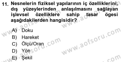 Görsel Estetik Dersi 2024 - 2025 Yılı (Final) Dönem Sonu Sınav Soruları 11. Soru