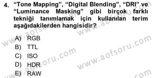 Görsel Estetik Dersi 2024 - 2025 Yılı (Final) Dönem Sonu Sınav Soruları 4. Soru