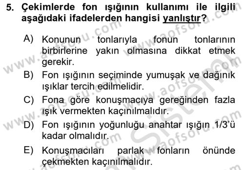 Görsel Estetik Dersi 2024 - 2025 Yılı (Final) Dönem Sonu Sınav Soruları 5. Soru