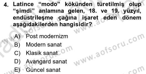 Görsel Estetik Dersi 2024 - 2025 Yılı Yaz Okulu Sınav Soruları 4. Soru