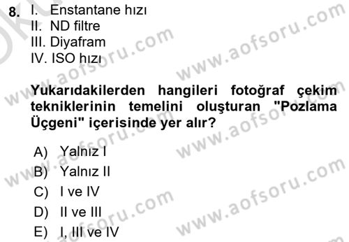 Görsel Estetik Dersi 2024 - 2025 Yılı Yaz Okulu Sınav Soruları 8. Soru
