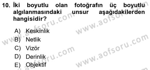 Görsel Estetik Dersi 2025 - 2026 Yılı (Vize) Ara Sınav Soruları 10. Soru