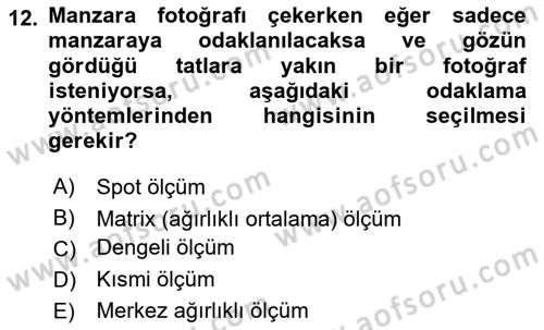 Görsel Estetik Dersi 2025 - 2026 Yılı (Vize) Ara Sınav Soruları 12. Soru