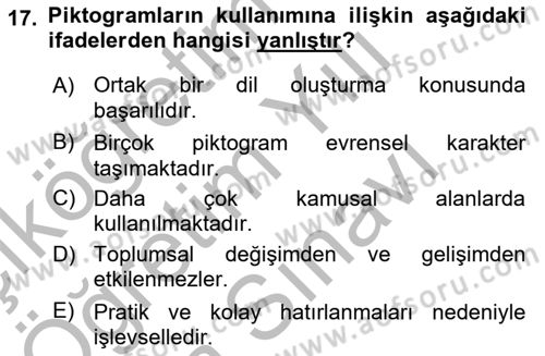 Görsel Estetik Dersi 2025 - 2026 Yılı (Vize) Ara Sınav Soruları 17. Soru