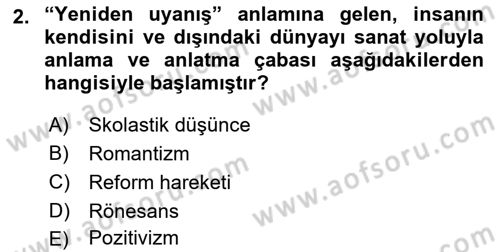 Görsel Estetik Dersi 2025 - 2026 Yılı (Vize) Ara Sınav Soruları 2. Soru