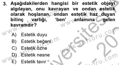Görsel Estetik Dersi 2025 - 2026 Yılı (Vize) Ara Sınav Soruları 3. Soru