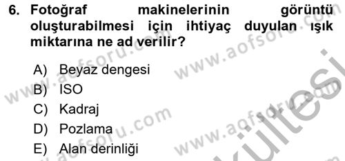 Görsel Estetik Dersi 2025 - 2026 Yılı (Vize) Ara Sınav Soruları 6. Soru