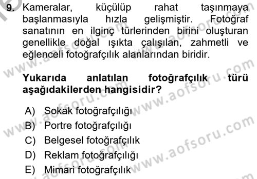 Görsel Estetik Dersi 2025 - 2026 Yılı (Vize) Ara Sınav Soruları 9. Soru