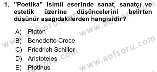 Görsel Estetik Dersi 2025 - 2026 Yılı (Final) Dönem Sonu Sınav Soruları 1. Soru