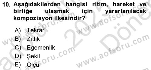 Görsel Estetik Dersi 2025 - 2026 Yılı (Final) Dönem Sonu Sınav Soruları 10. Soru