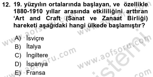Görsel Estetik Dersi 2025 - 2026 Yılı (Final) Dönem Sonu Sınav Soruları 12. Soru
