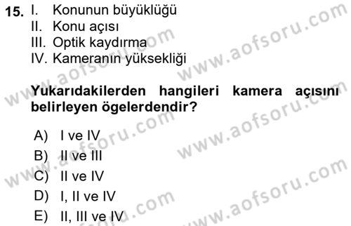 Görsel Estetik Dersi 2025 - 2026 Yılı (Final) Dönem Sonu Sınav Soruları 15. Soru