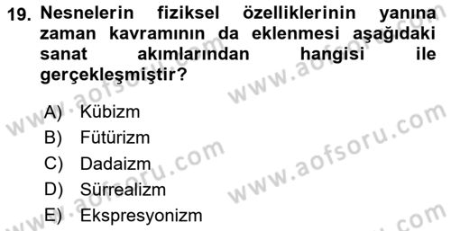 Görsel Estetik Dersi 2025 - 2026 Yılı (Final) Dönem Sonu Sınav Soruları 19. Soru