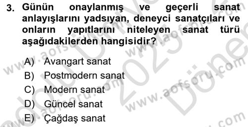 Görsel Estetik Dersi 2025 - 2026 Yılı (Final) Dönem Sonu Sınav Soruları 3. Soru