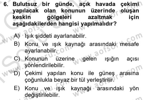Görsel Estetik Dersi 2025 - 2026 Yılı (Final) Dönem Sonu Sınav Soruları 6. Soru