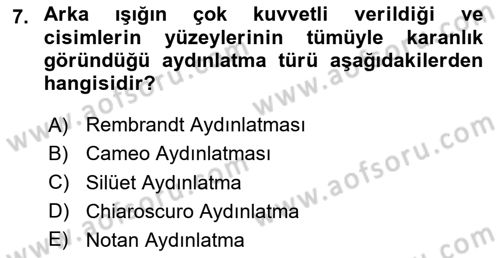 Görsel Estetik Dersi 2025 - 2026 Yılı (Final) Dönem Sonu Sınav Soruları 7. Soru