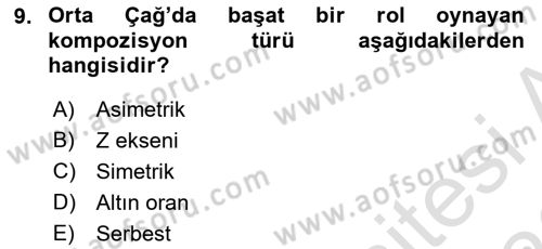 Görsel Estetik Dersi 2025 - 2026 Yılı (Final) Dönem Sonu Sınav Soruları 9. Soru