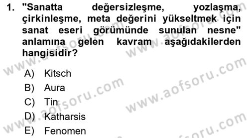 Görsel Estetik Dersi 2025 - 2026 Yılı Yaz Okulu Sınav Soruları 1. Soru