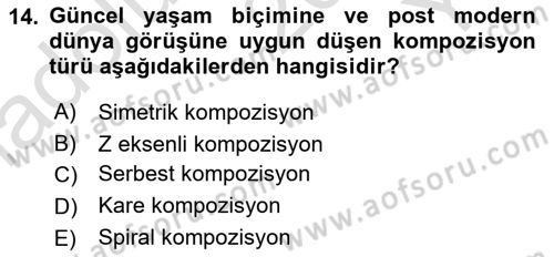 Görsel Estetik Dersi 2025 - 2026 Yılı Yaz Okulu Sınav Soruları 14. Soru