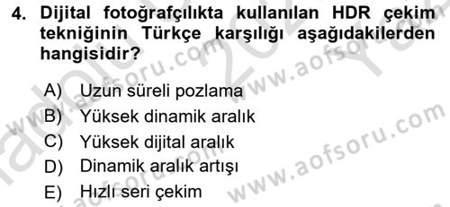 Görsel Estetik Dersi 2025 - 2026 Yılı Yaz Okulu Sınav Soruları 4. Soru
