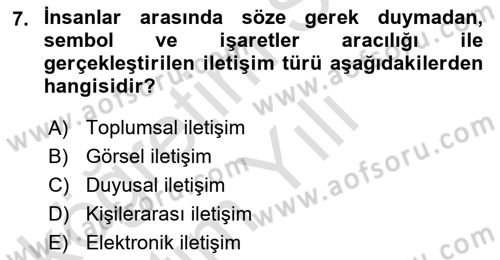 Görsel Estetik Dersi 2025 - 2026 Yılı Yaz Okulu Sınav Soruları 7. Soru