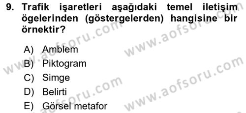 Görsel Estetik Dersi 2025 - 2026 Yılı Yaz Okulu Sınav Soruları 9. Soru