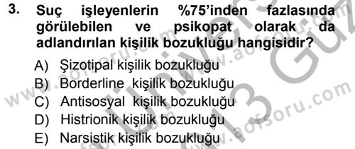 Aile Yapısı ve İlişkileri Dersi 2012 - 2013 Yılı (Vize) Ara Sınav Soruları 3. Soru