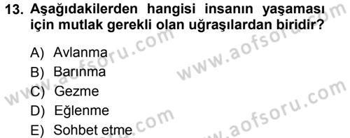 Aile Yapısı ve İlişkileri Dersi 2012 - 2013 Yılı (Final) Dönem Sonu Sınav Soruları 13. Soru