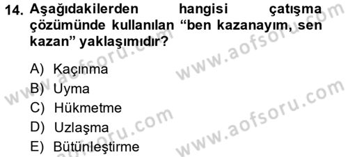 Aile Yapısı ve İlişkileri Dersi 2013 - 2014 Yılı (Vize) Ara Sınav Soruları 14. Soru