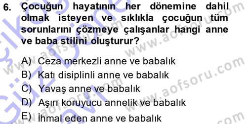 Aile Yapısı ve İlişkileri Dersi 2013 - 2014 Yılı (Vize) Ara Sınav Soruları 6. Soru