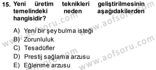 Aile Yapısı ve İlişkileri Dersi 2013 - 2014 Yılı Tek Ders Sınav Soruları 15. Soru
