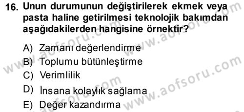 Aile Yapısı ve İlişkileri Dersi 2013 - 2014 Yılı Tek Ders Sınav Soruları 16. Soru